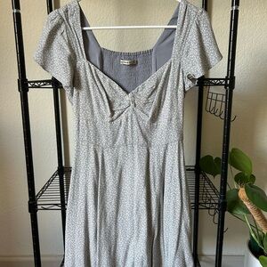 Abercrombie & Fitch Light Blue Patterned Midi Dress